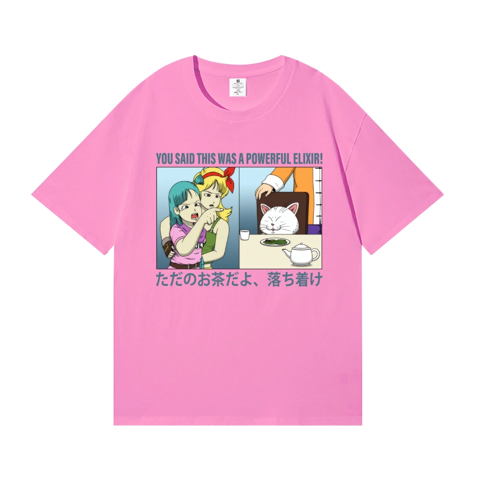 Bulma Girl Pointing at a Cat Japanese Style Classic Tee