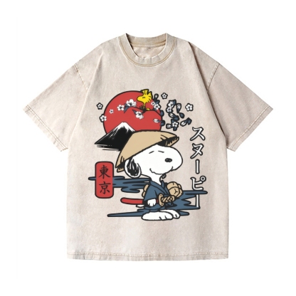 Peanuts Vintage Wash Japanese Design T-Shirt