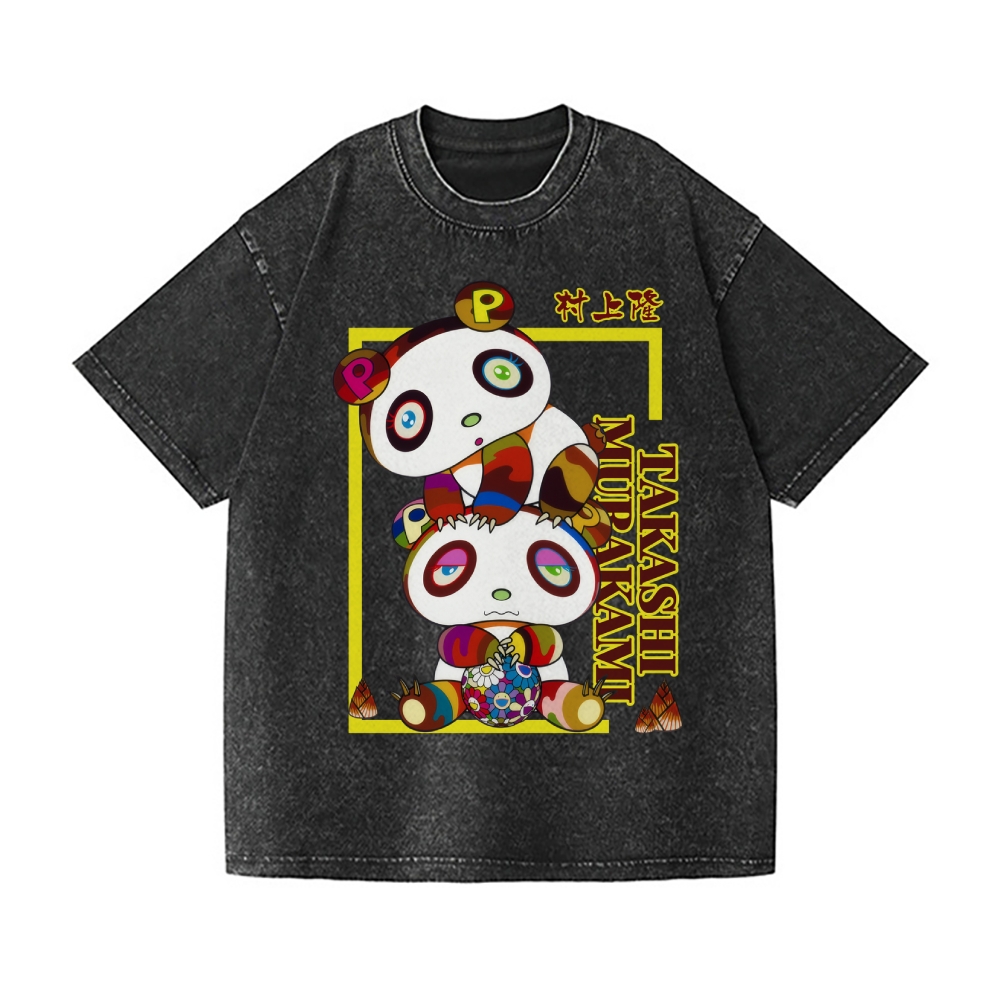 TM Panda Vintage Wash Japanese Design T-Shirt