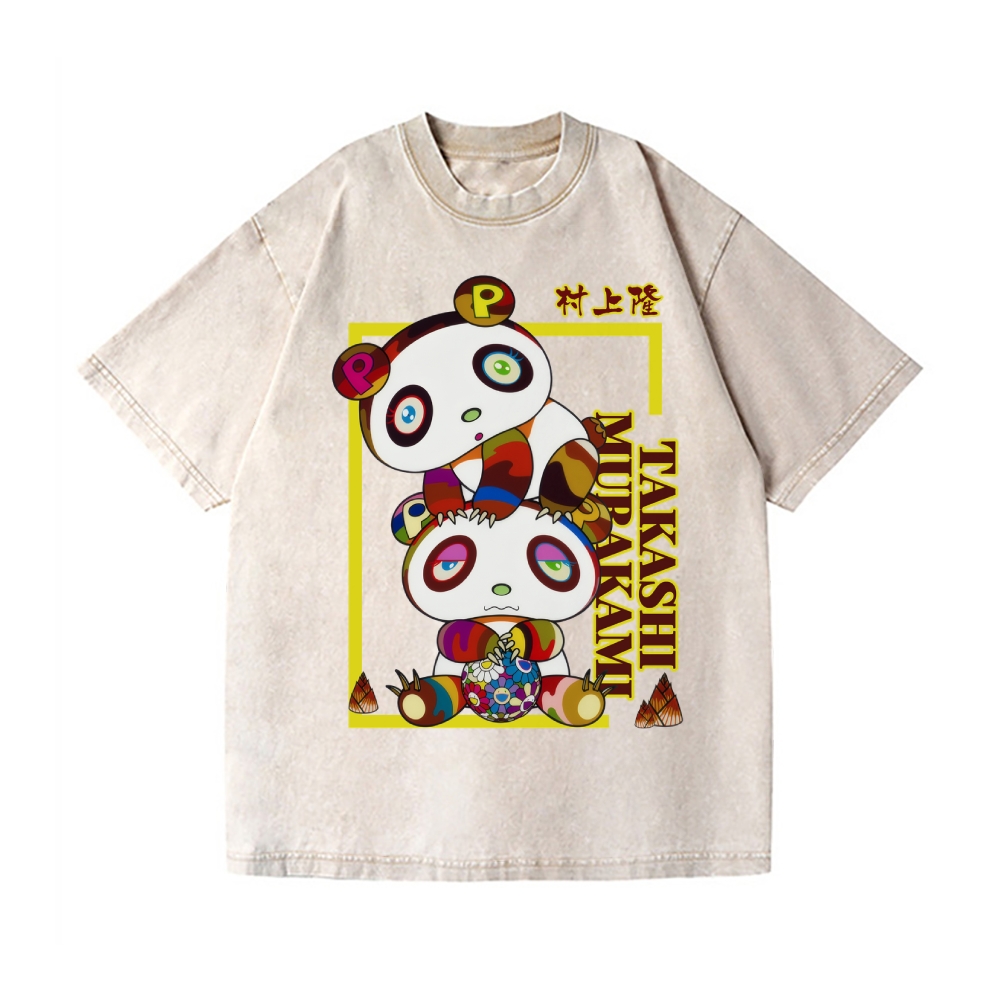 TM Panda Vintage Wash Japanese Design T-Shirt