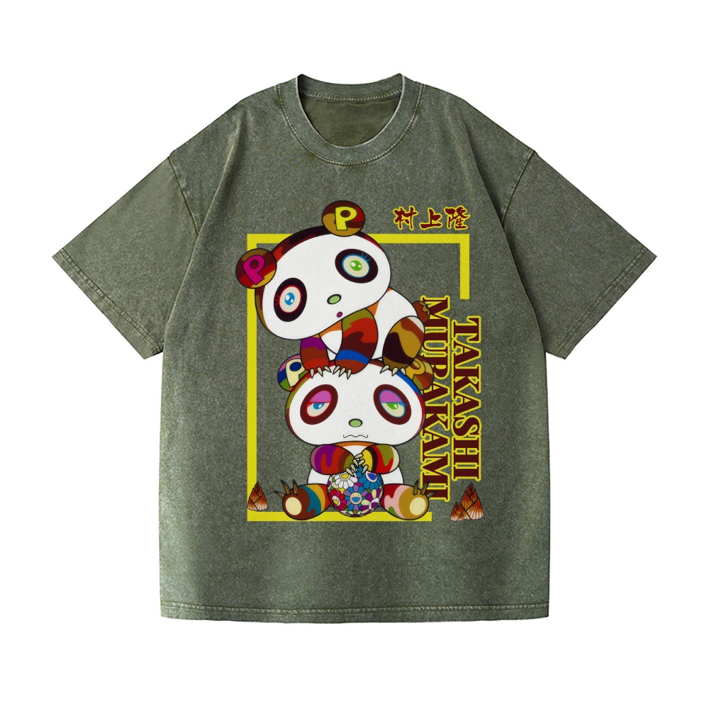 TM Panda Vintage Wash Japanese Design T-Shirt