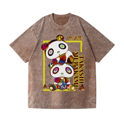 TM Panda Vintage Wash Japanese Design T-Shirt