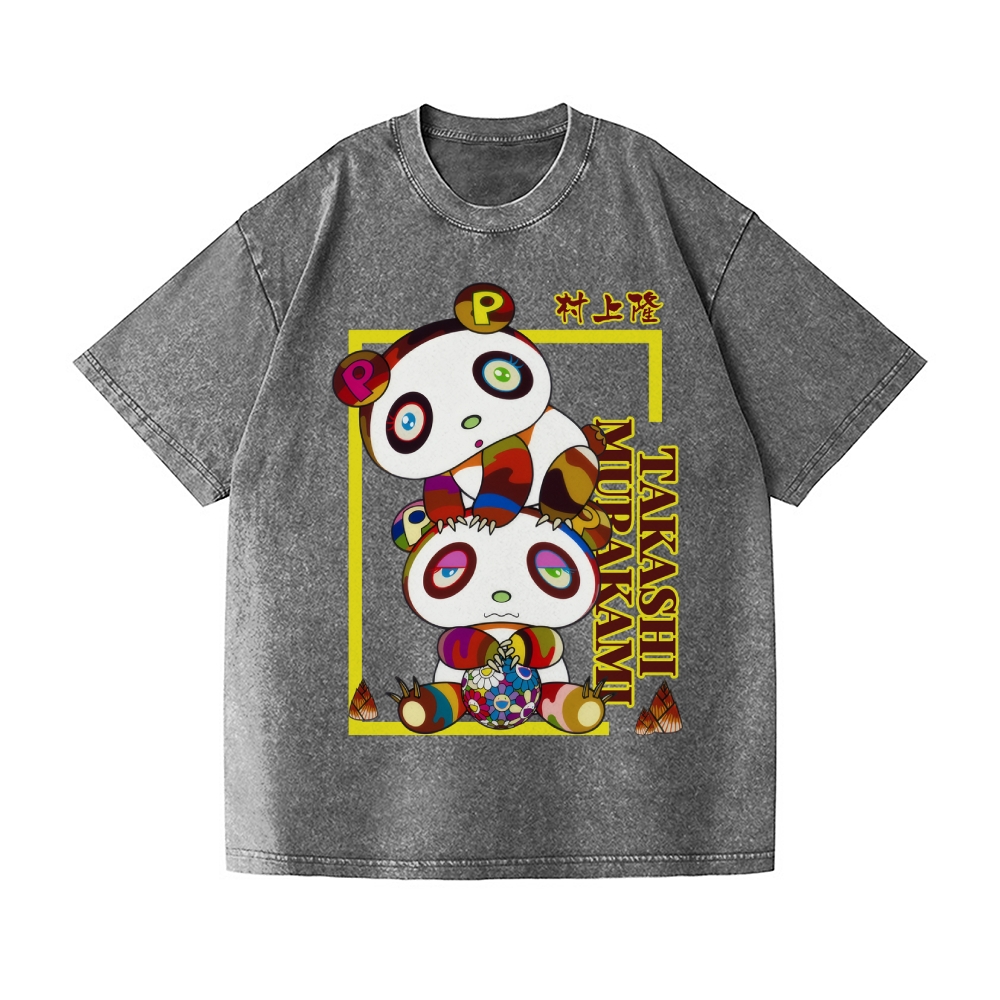TM Panda Vintage Wash Japanese Design T-Shirt