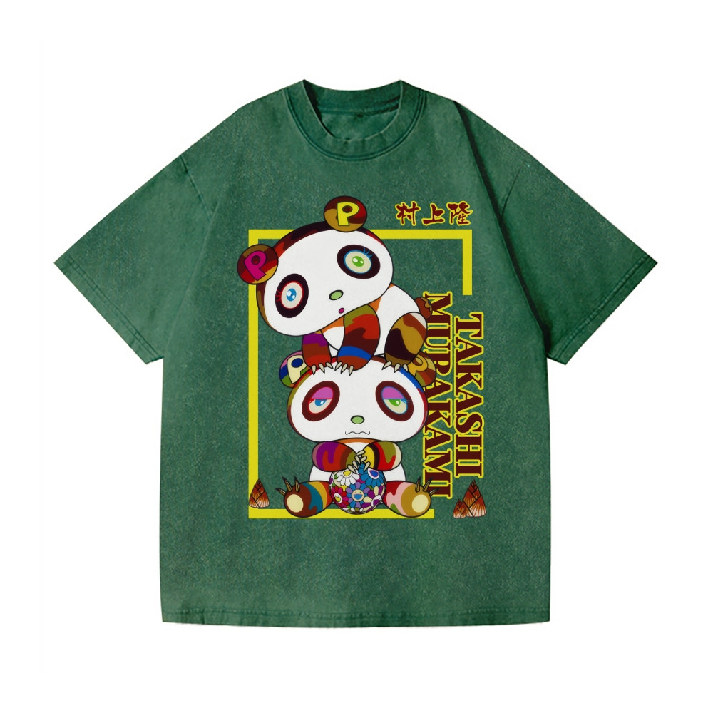 TM Panda Vintage Wash Japanese Design T-Shirt