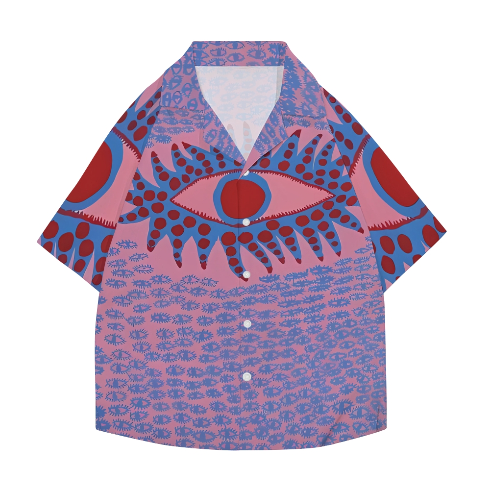 Yayoi Kusama Eyes Japanese Style Camp Shirt
