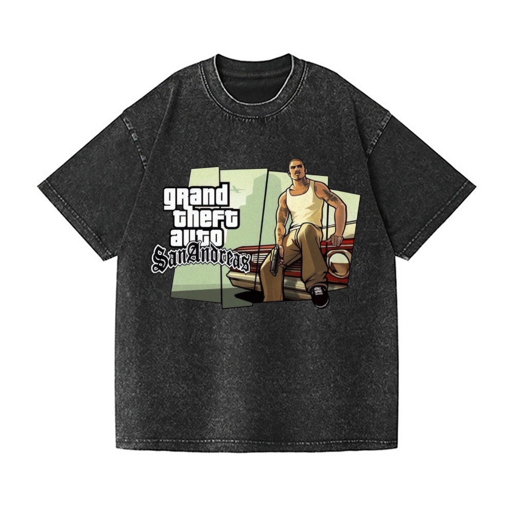 Grand Theft Auto Vintage Wash Japanese Design T-Shirt