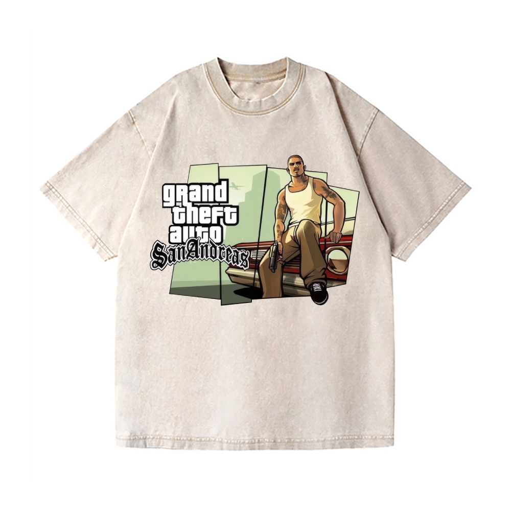 Grand Theft Auto Vintage Wash Japanese Design T-Shirt