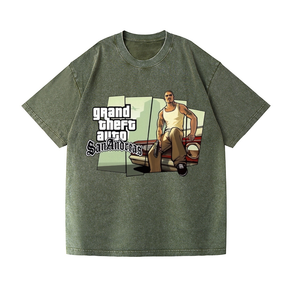Grand Theft Auto Vintage Wash Japanese Design T-Shirt