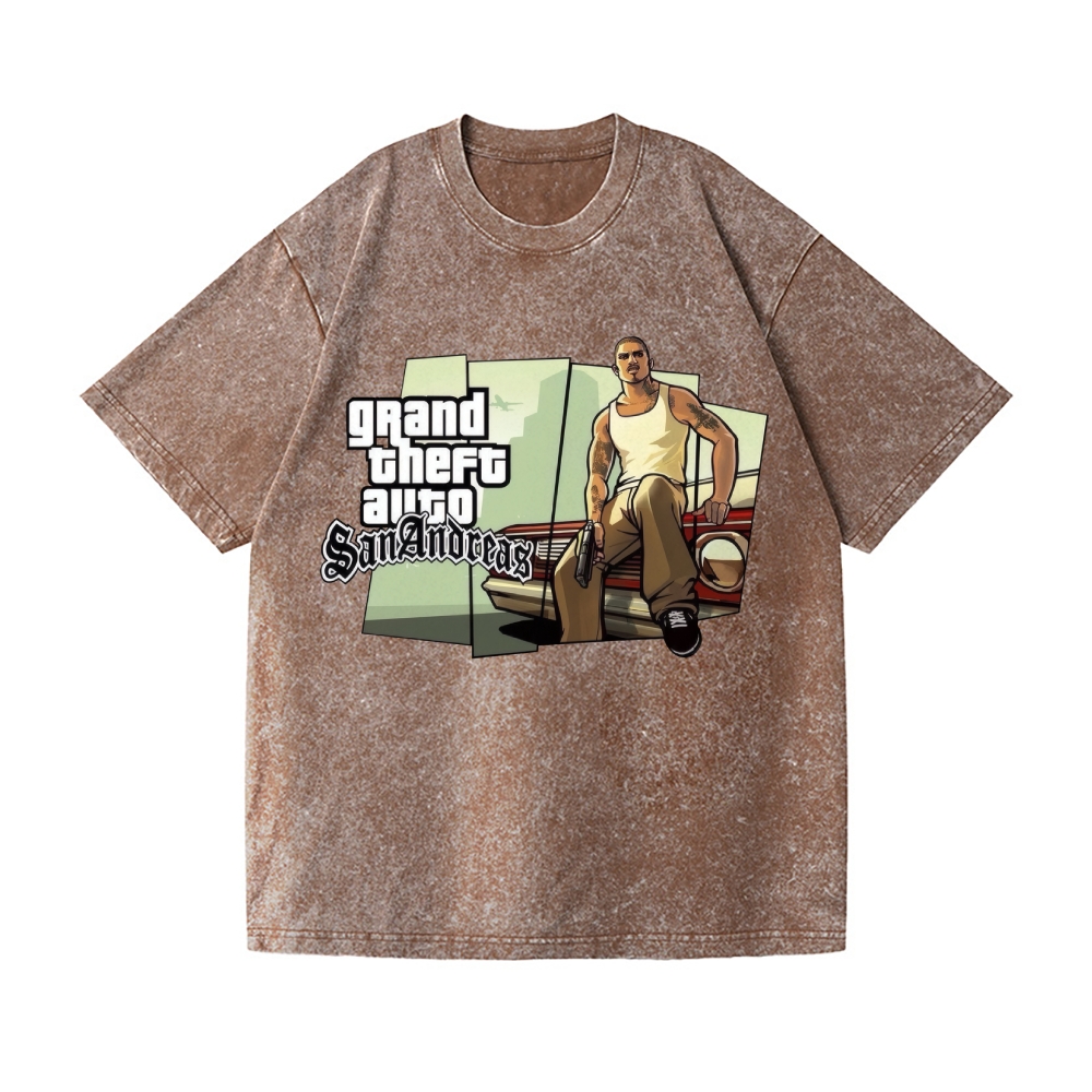 Grand Theft Auto Vintage Wash Japanese Design T-Shirt