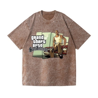 Grand Theft Auto Vintage Wash Japanese Design T-Shirt