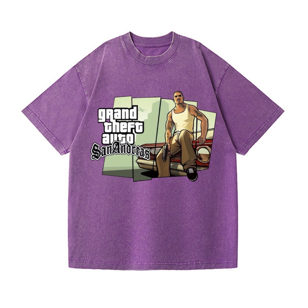 Grand Theft Auto Vintage Wash Japanese Design T-Shirt