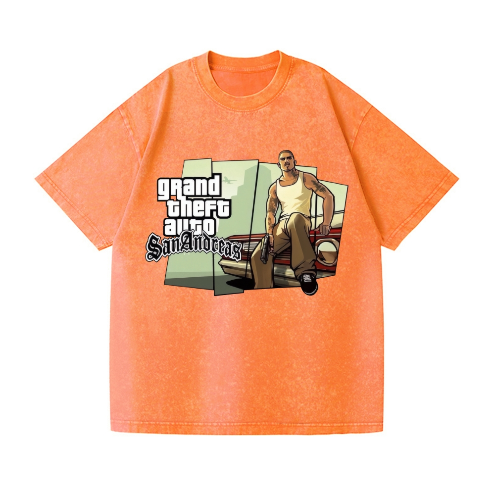 Grand Theft Auto Vintage Wash Japanese Design T-Shirt