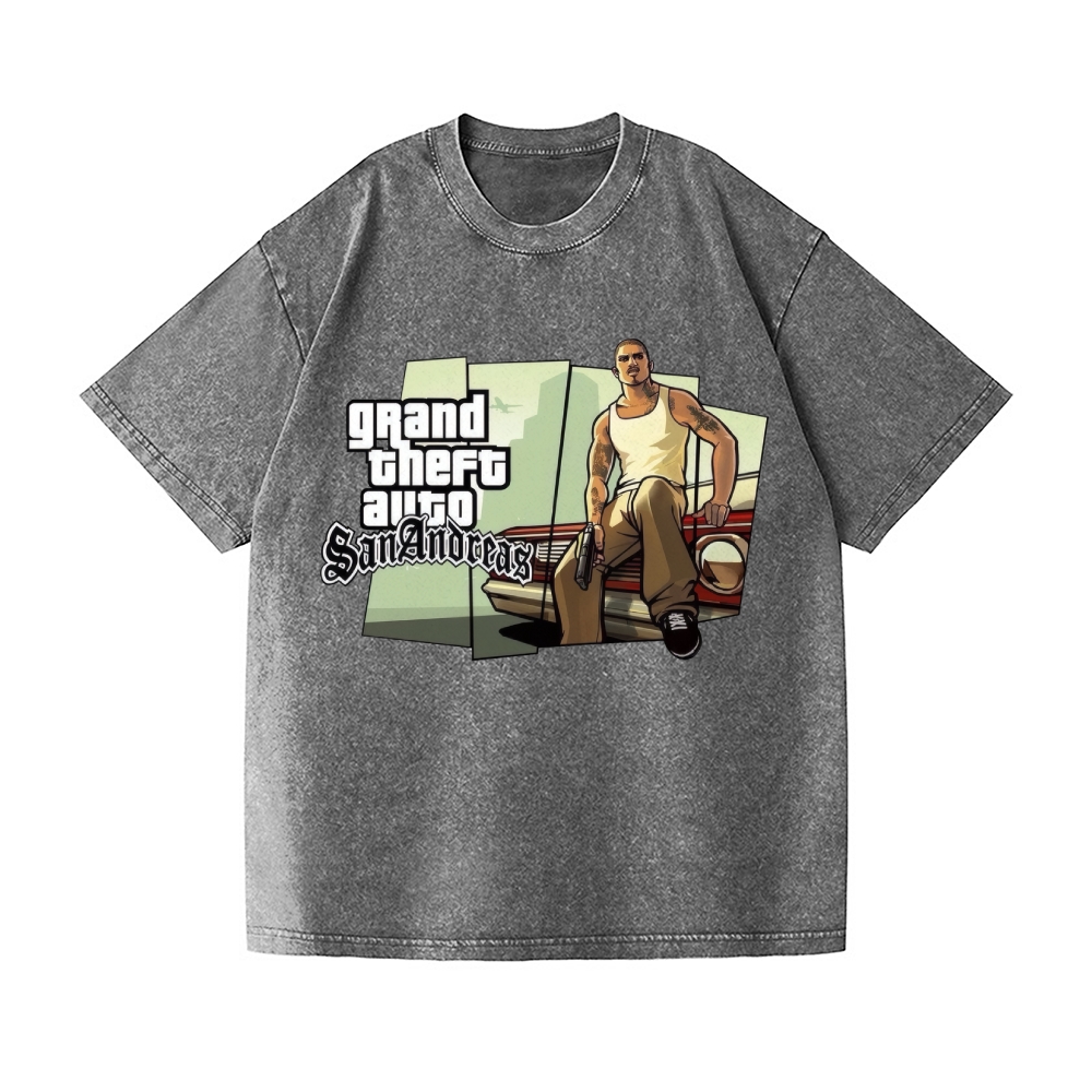 Grand Theft Auto Vintage Wash Japanese Design T-Shirt