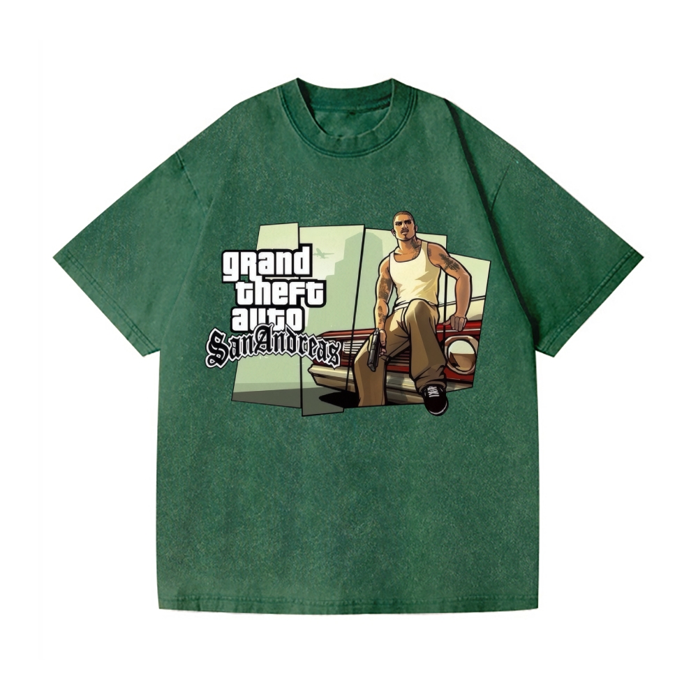 Grand Theft Auto Vintage Wash Japanese Design T-Shirt