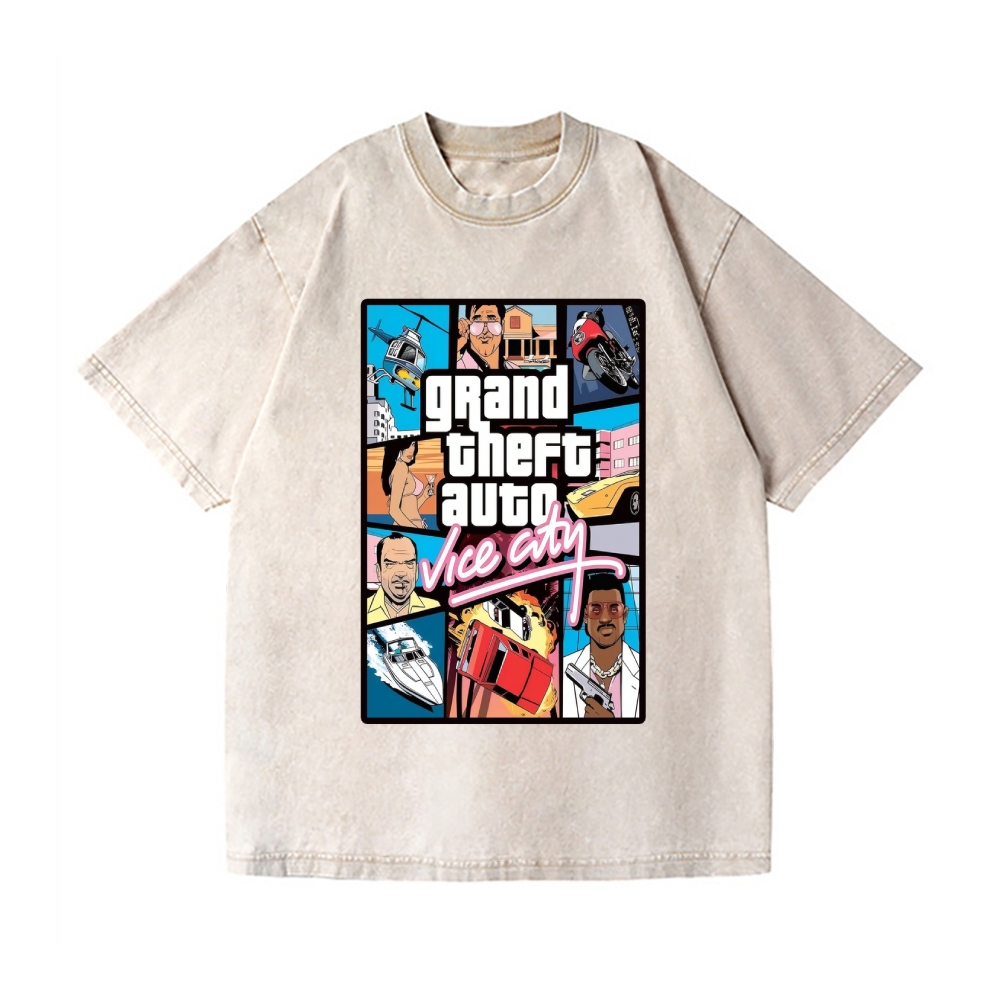 Grand Theft Auto Vintage Wash Japanese Design T-Shirt
