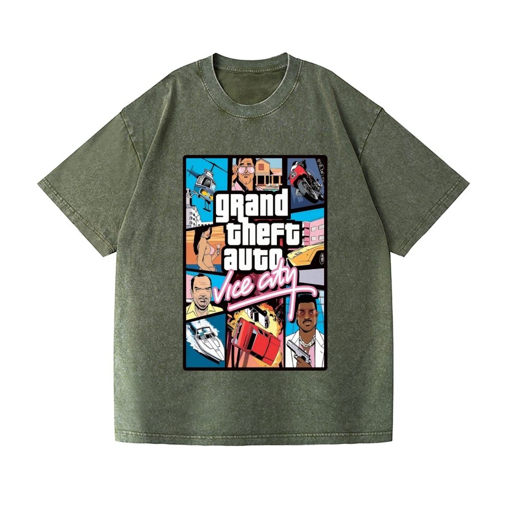 Grand Theft Auto Vintage Wash Japanese Design T-Shirt