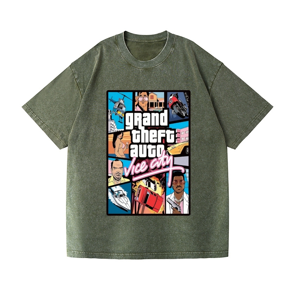 Grand Theft Auto Vintage Wash Japanese Design T-Shirt