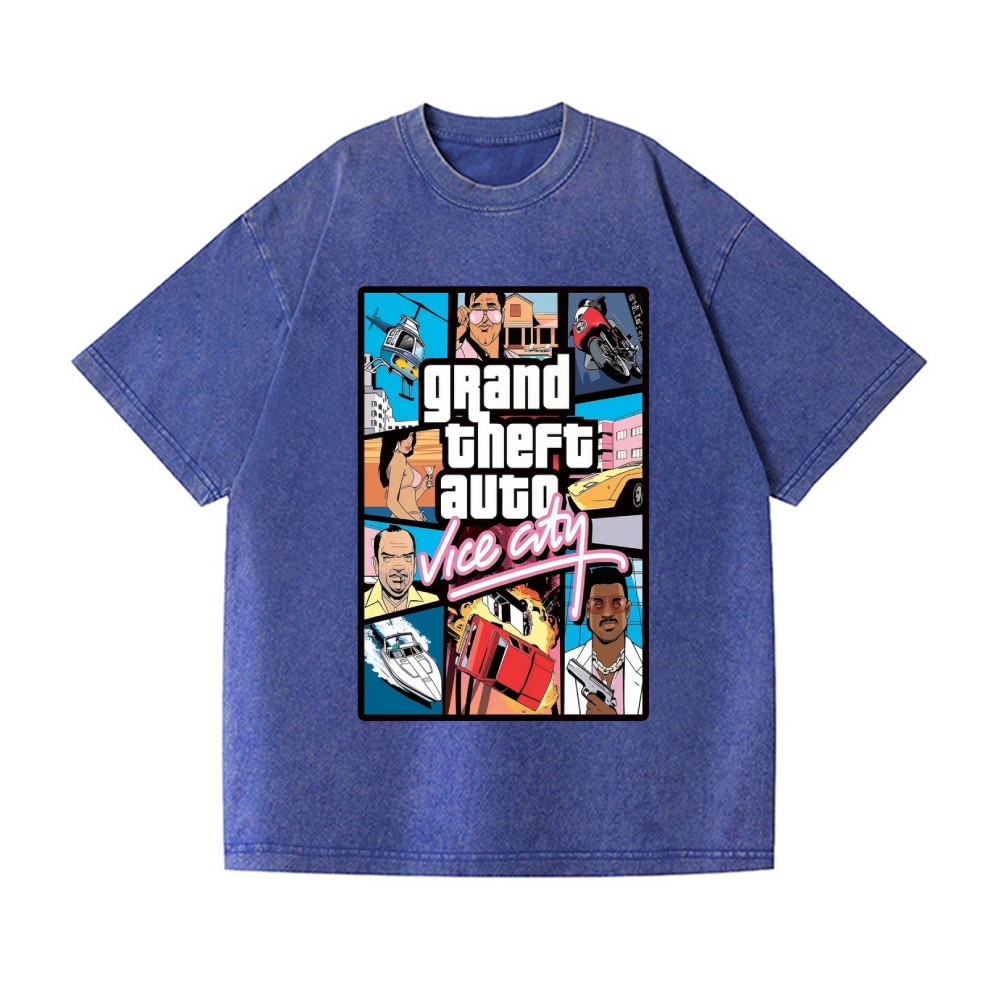 Grand Theft Auto Vintage Wash Japanese Design T-Shirt