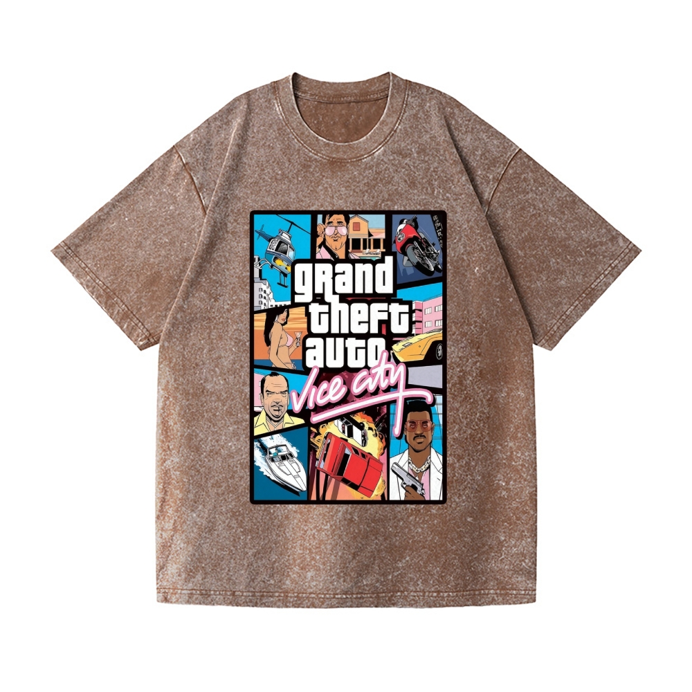 Grand Theft Auto Vintage Wash Japanese Design T-Shirt