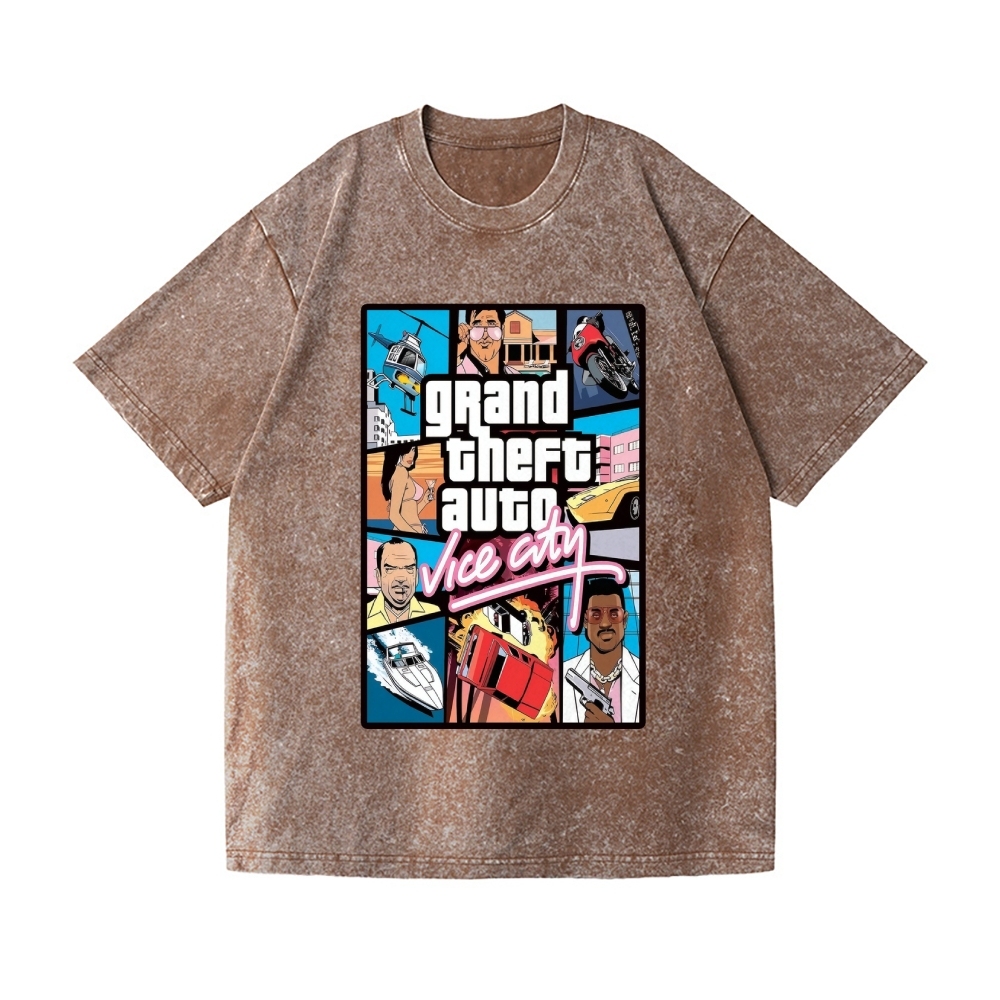 Grand Theft Auto Vintage Wash Japanese Design T-Shirt