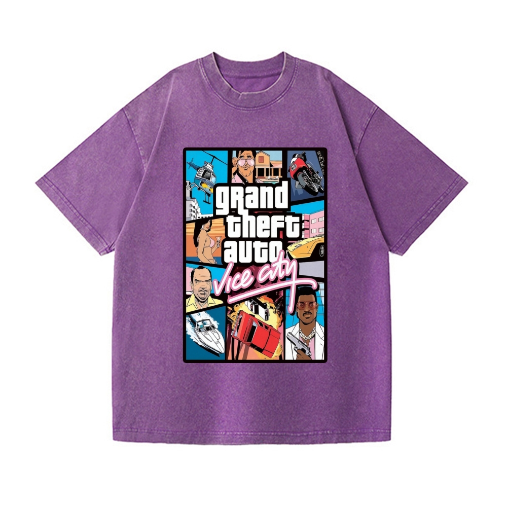 Grand Theft Auto Vintage Wash Japanese Design T-Shirt