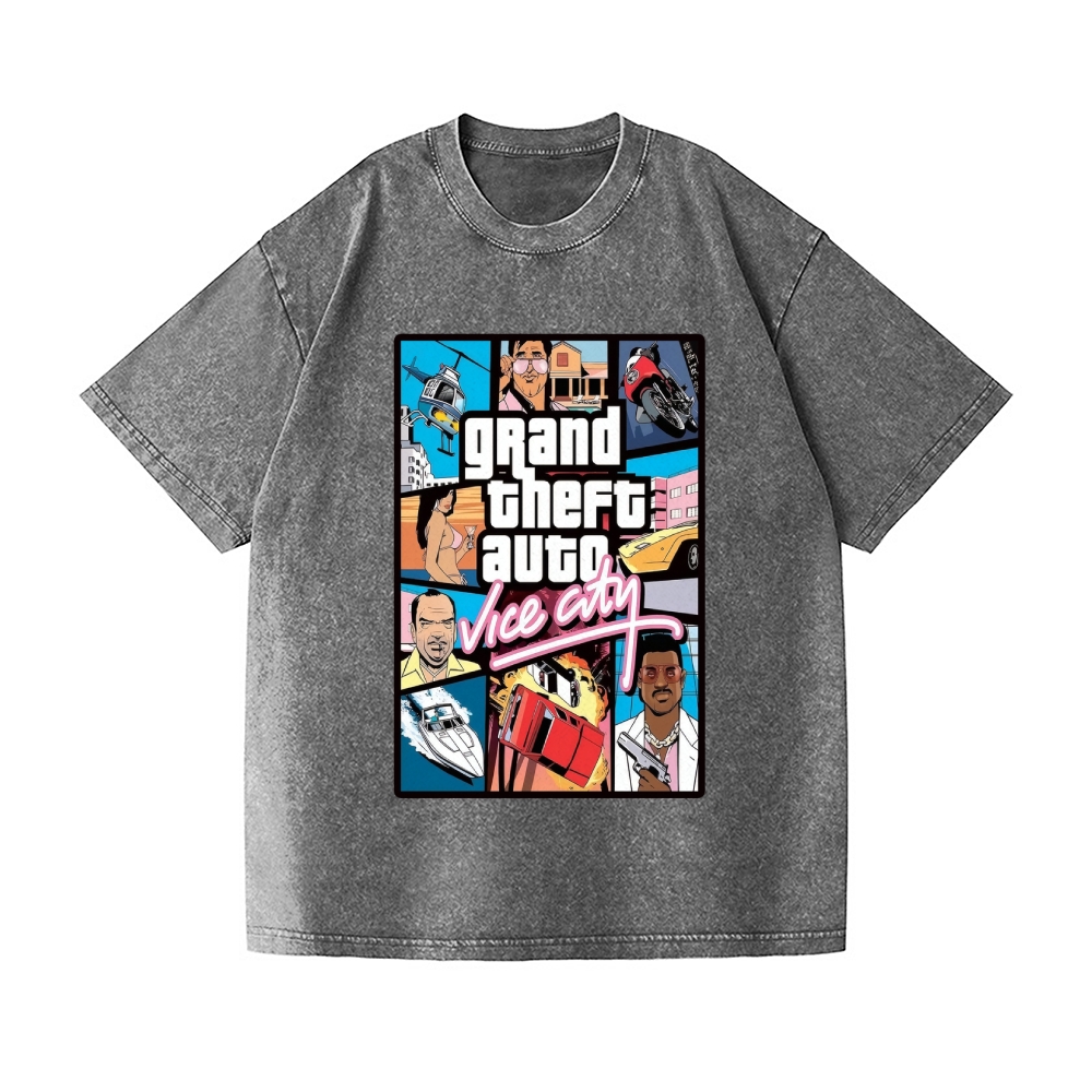 Grand Theft Auto Vintage Wash Japanese Design T-Shirt