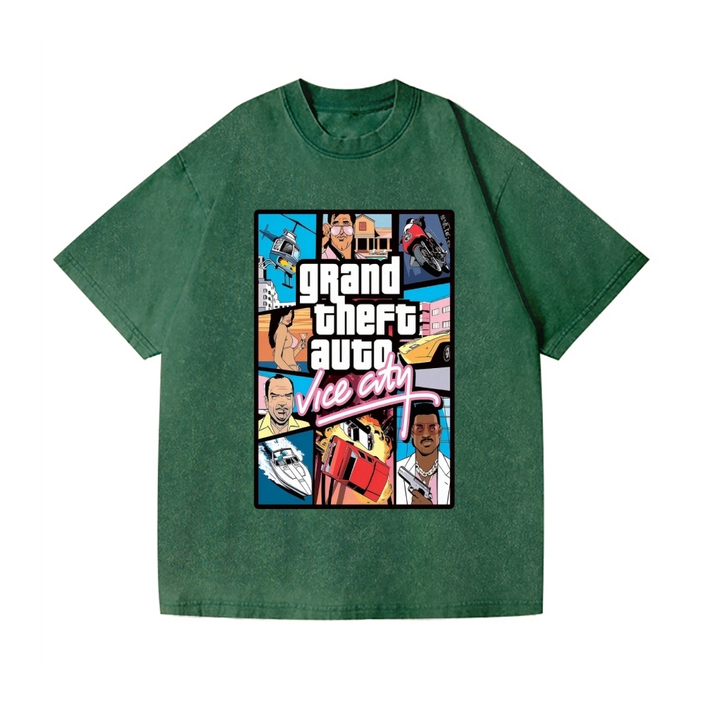 Grand Theft Auto Vintage Wash Japanese Design T-Shirt