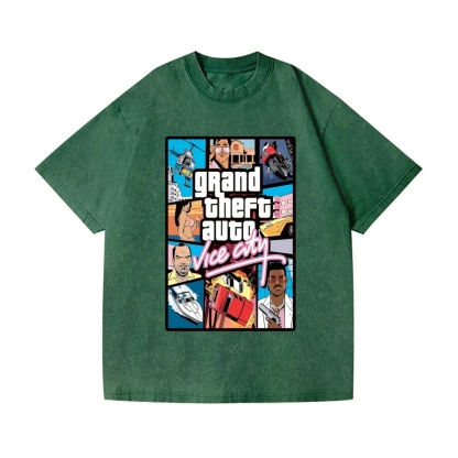 Grand Theft Auto Vintage Wash Japanese Design T-Shirt