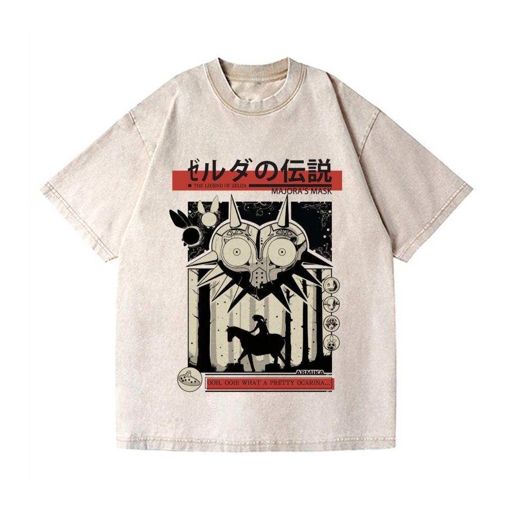 The Legend of Zelda - Majora's Mask Vintage Wash Japanese Design T-Shirt