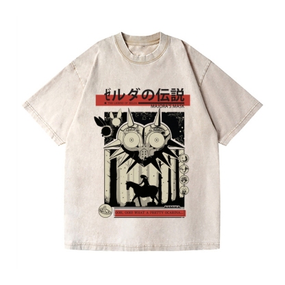 The Legend of Zelda - Majora's Mask Vintage Wash Japanese Design T-Shirt