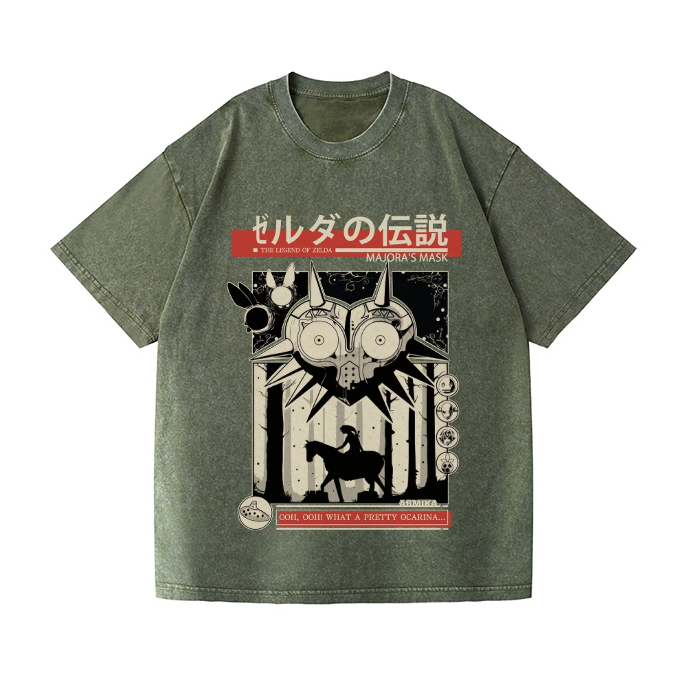 The Legend of Zelda - Majora's Mask Vintage Wash Japanese Design T-Shirt