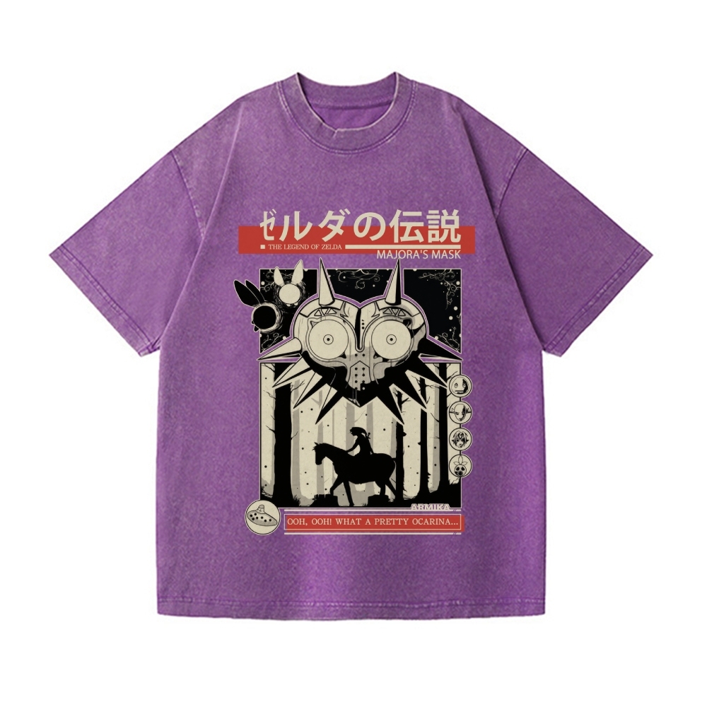 The Legend of Zelda - Majora's Mask Vintage Wash Japanese Design T-Shirt