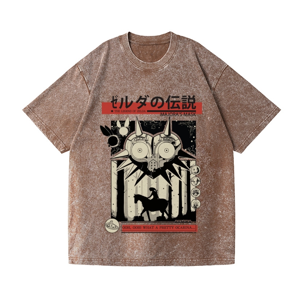 The Legend of Zelda - Majora's Mask Vintage Wash Japanese Design T-Shirt