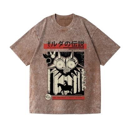 The Legend of Zelda - Majora's Mask Vintage Wash Japanese Design T-Shirt