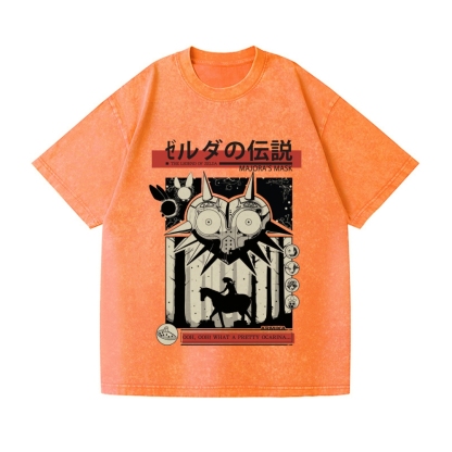 The Legend of Zelda - Majora's Mask Vintage Wash Japanese Design T-Shirt