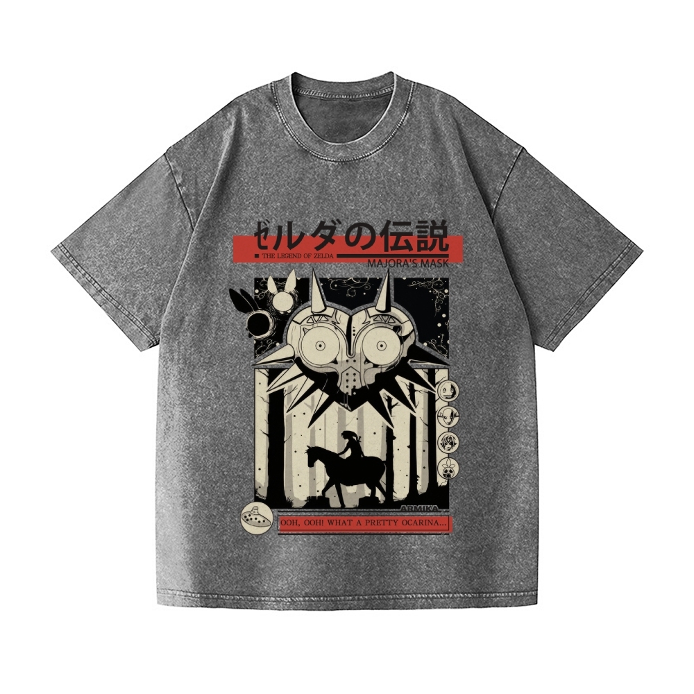 The Legend of Zelda - Majora's Mask Vintage Wash Japanese Design T-Shirt