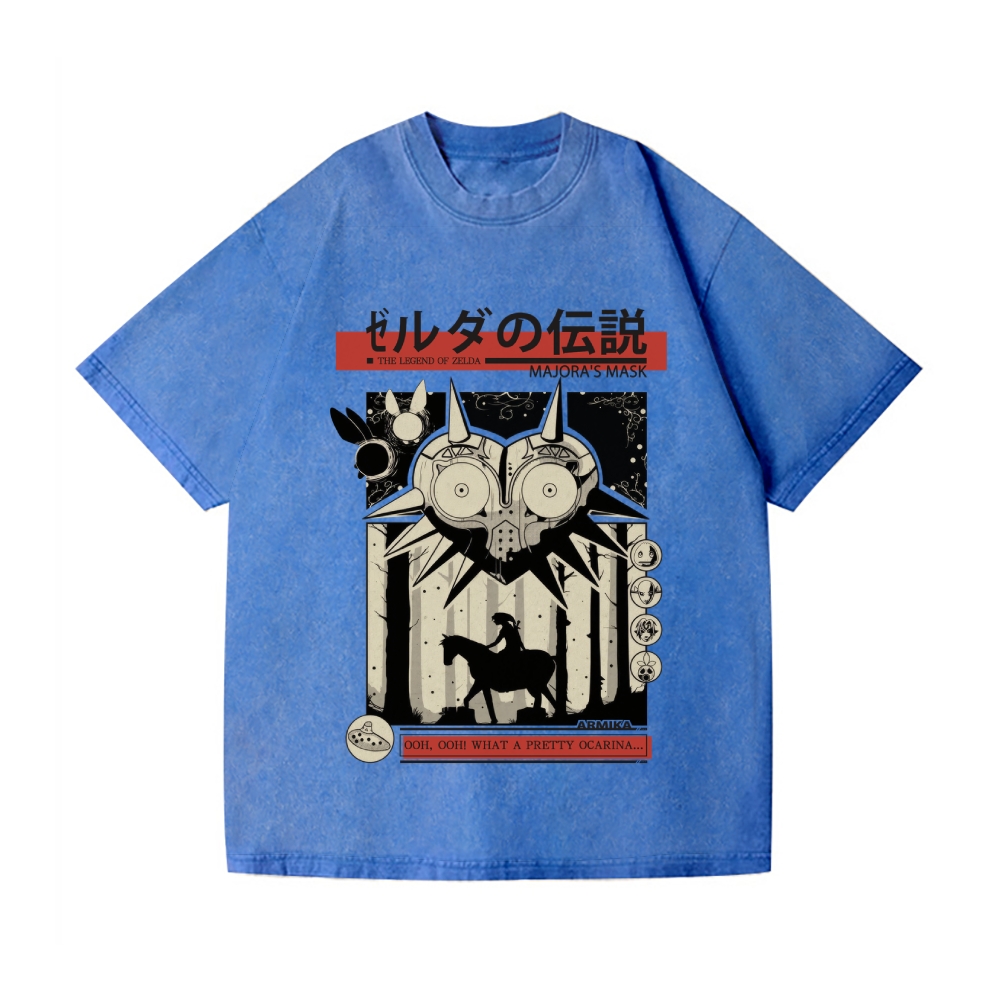 The Legend of Zelda - Majora's Mask Vintage Wash Japanese Design T-Shirt