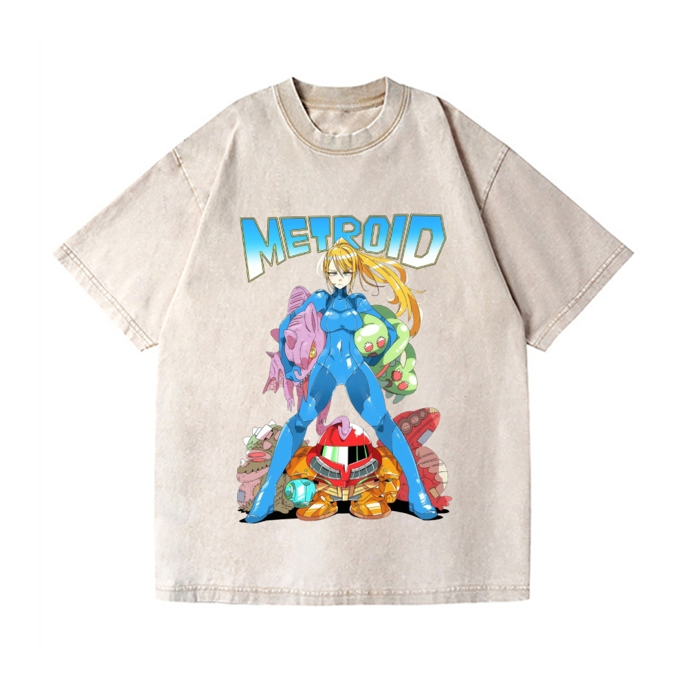 Metroid Vintage Wash Japanese Design T-Shirt