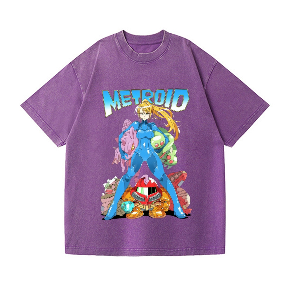 Metroid Vintage Wash Japanese Design T-Shirt