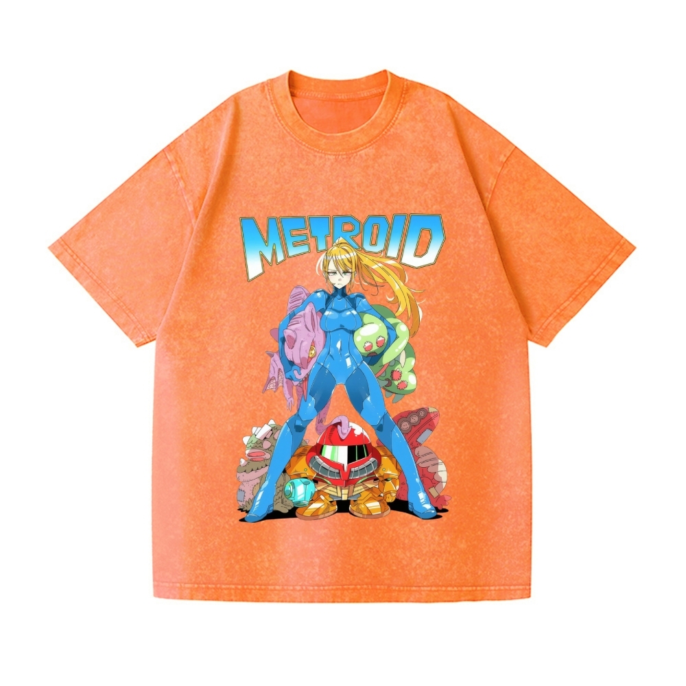Metroid Vintage Wash Japanese Design T-Shirt