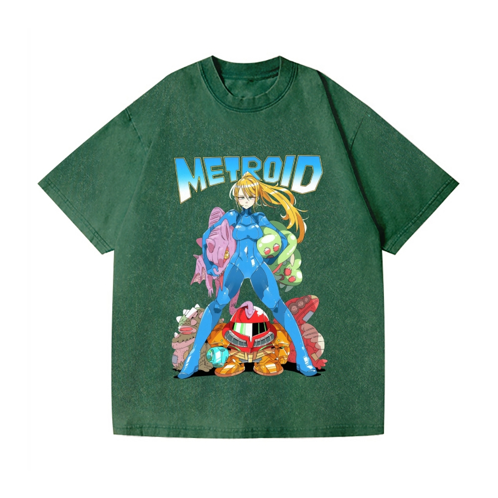 Metroid Vintage Wash Japanese Design T-Shirt
