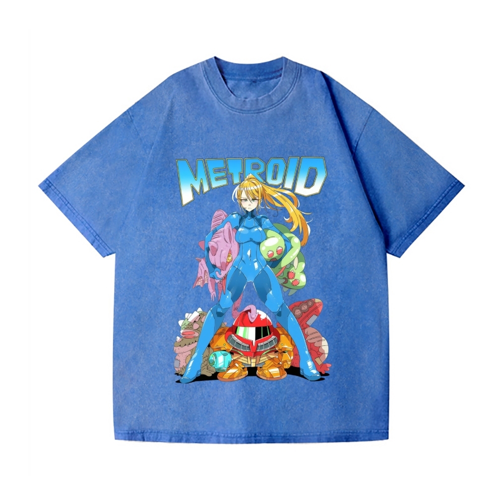 Metroid Vintage Wash Japanese Design T-Shirt