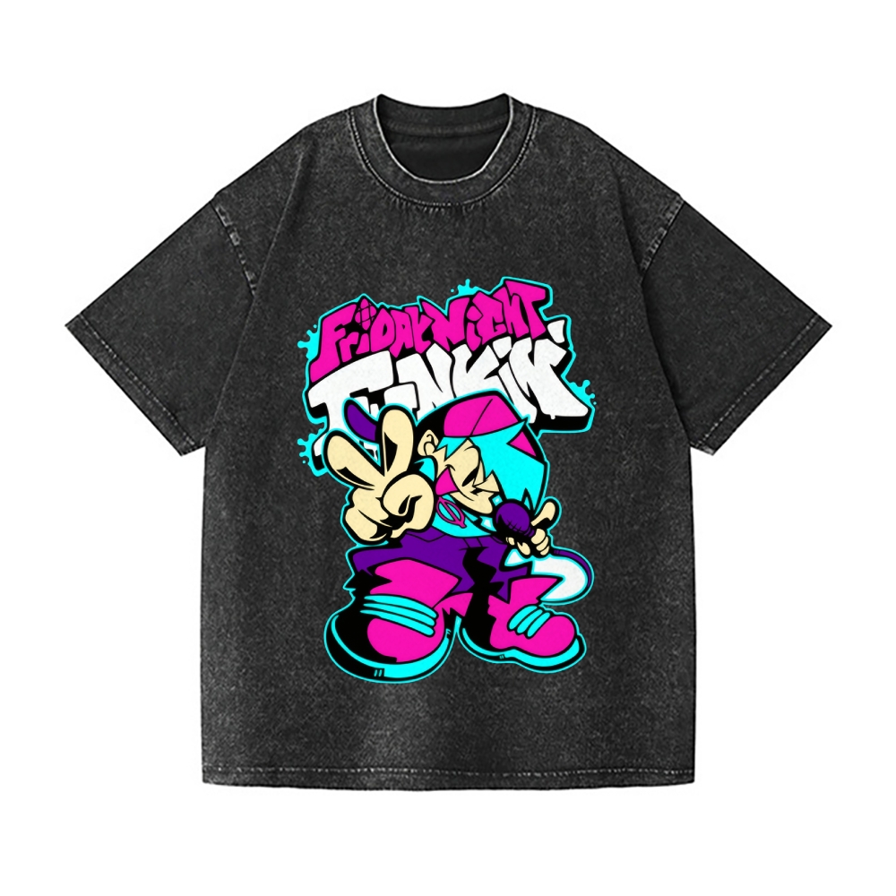 Friday Night Funkin Vintage Wash Japanese Design T-Shirt