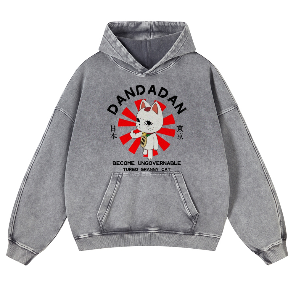 Dandadan Turbo Granny Vintage Washed Thick Cotton Hoodie