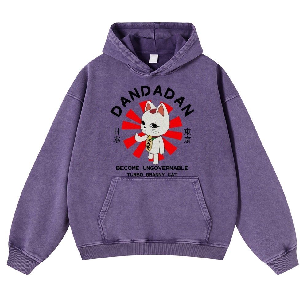 Dandadan Turbo Granny Vintage Washed Thick Cotton Hoodie