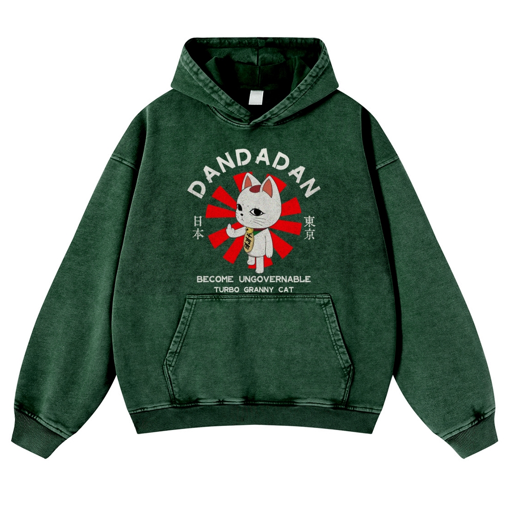 Dandadan Turbo Granny Vintage Washed Thick Cotton Hoodie