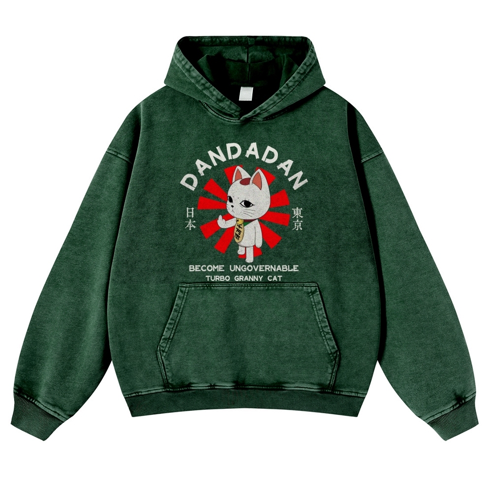 Dandadan Turbo Granny Vintage Washed Thick Cotton Hoodie