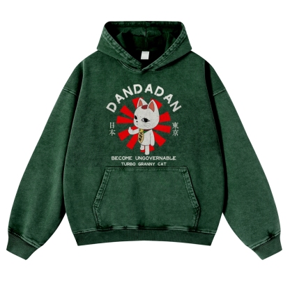 Dandadan Turbo Granny Vintage Washed Thick Cotton Hoodie