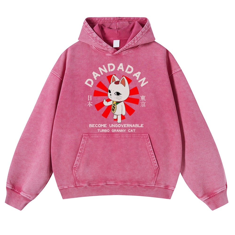 Dandadan Turbo Granny Vintage Washed Thick Cotton Hoodie
