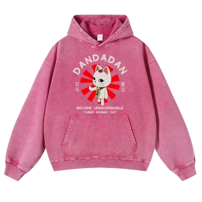 Dandadan Turbo Granny Vintage Washed Thick Cotton Hoodie